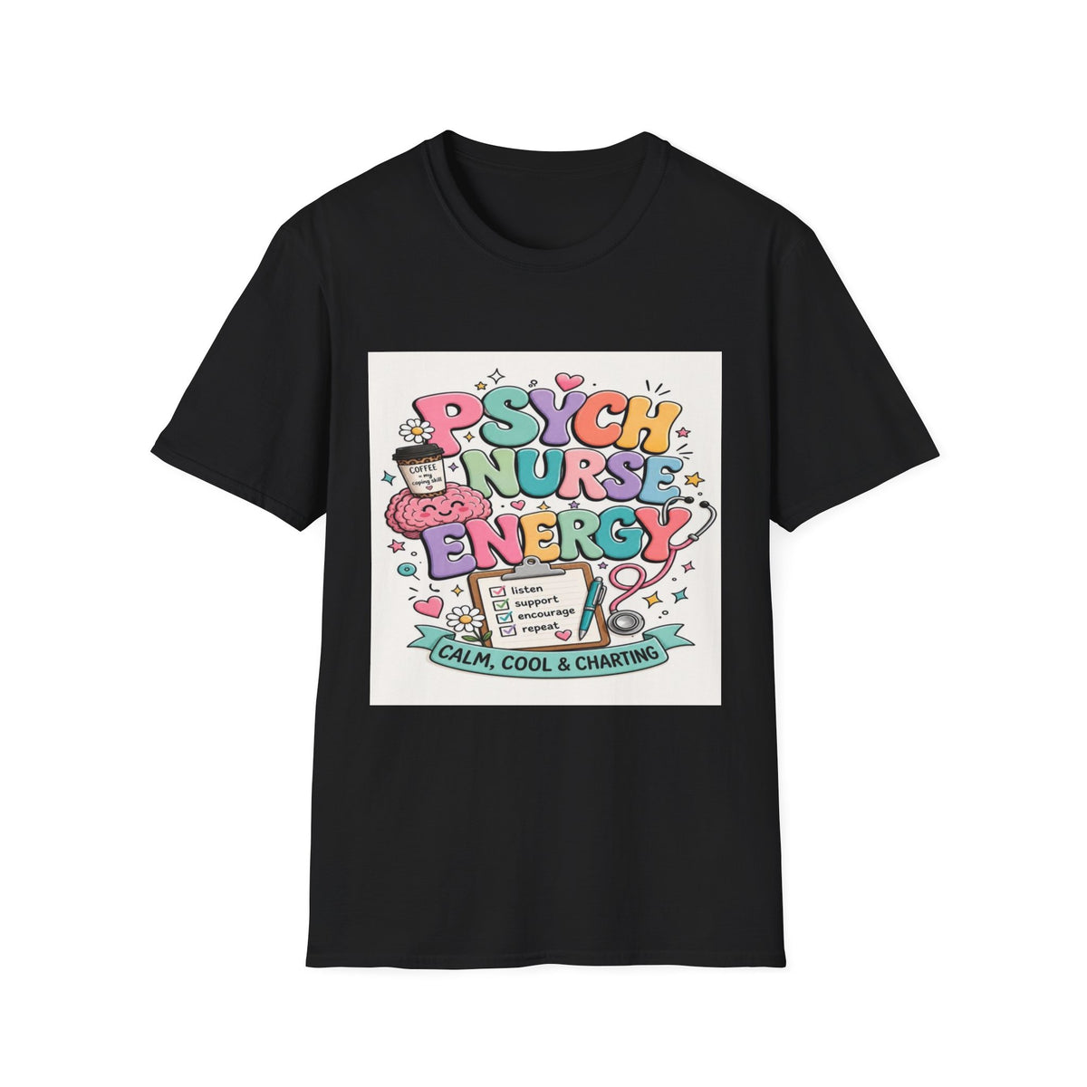 Playful Typography Design Celebrating Psych Nurse Energy- Graphic Tees