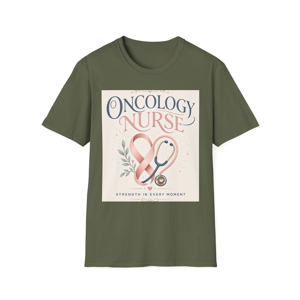 Elegant T Shirt Design With Oncology Nurse Text And Symbolism