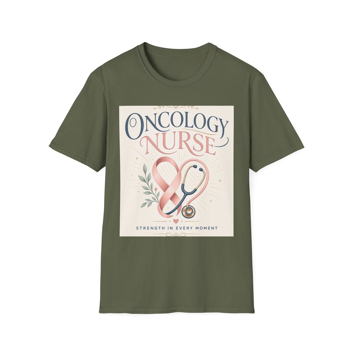 Elegant T Shirt Design With Oncology Nurse Text And Symbolism