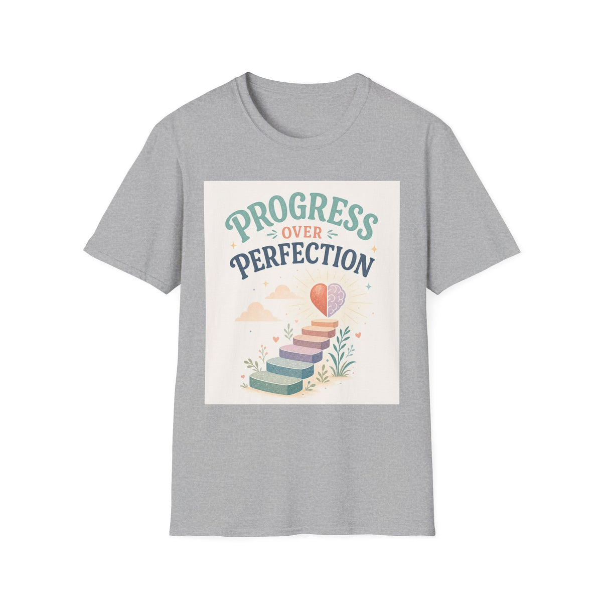 Bold T Shirt Design Featuring Progress Over Perfection Phrase