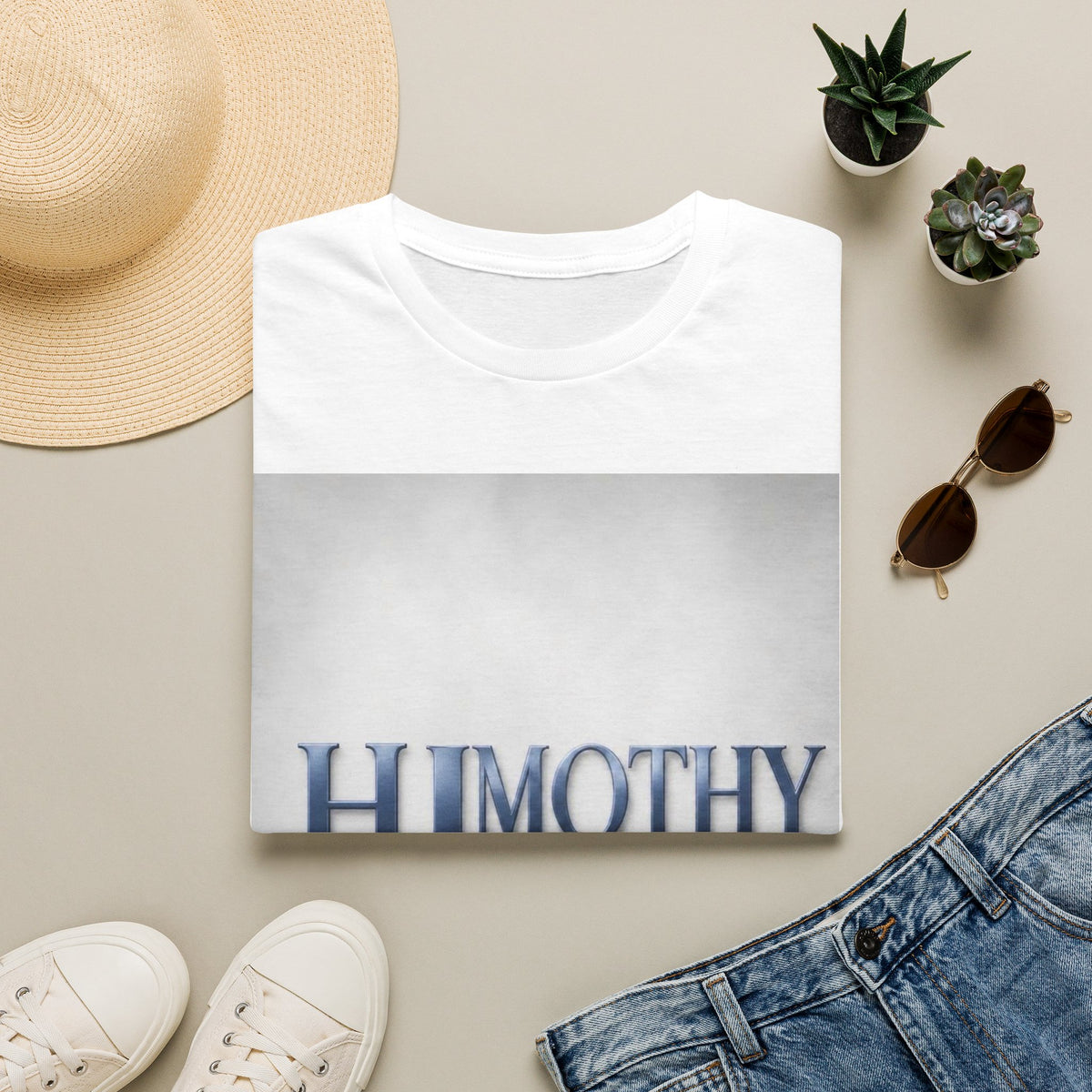 Timothy Name Graphic T-Shirt — 'HIMOTHY' Vintage Lettering Tee