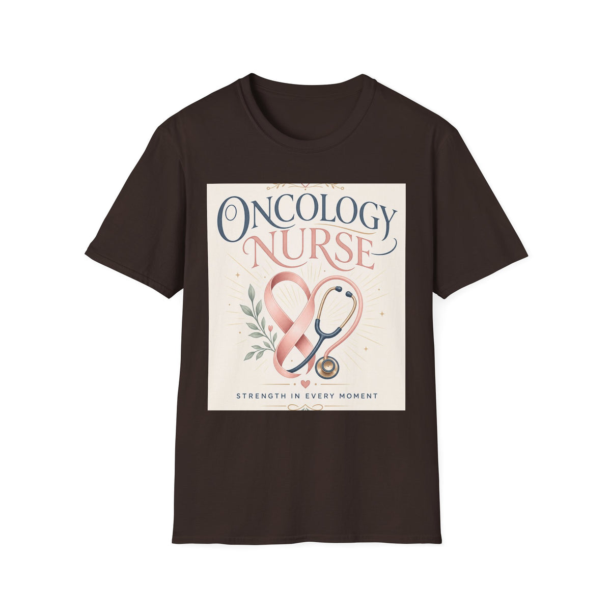 Elegant T Shirt Design With Oncology Nurse Text And Symbolism