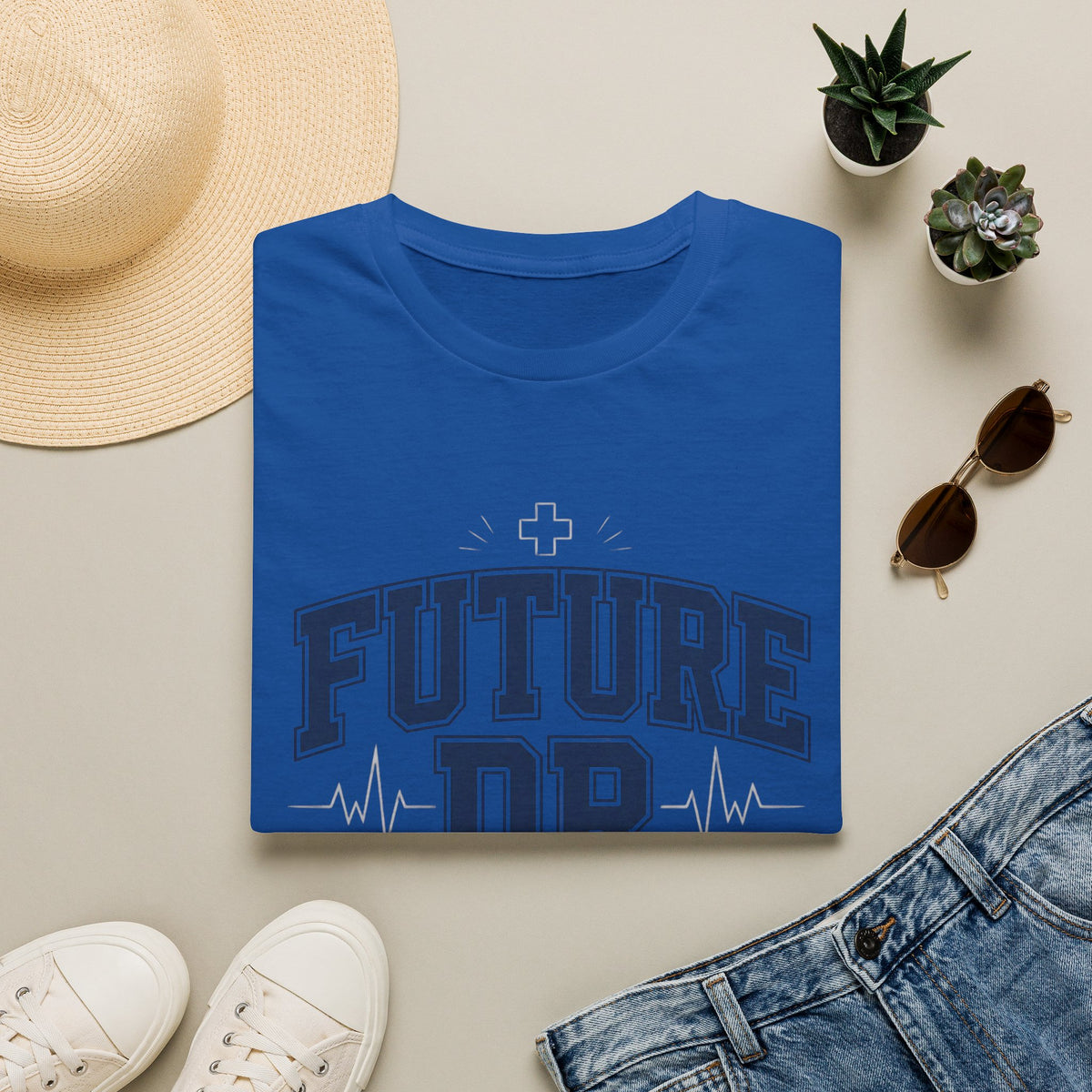 Collegiate T Shirt Design With Future Dr Text And Medical Accents