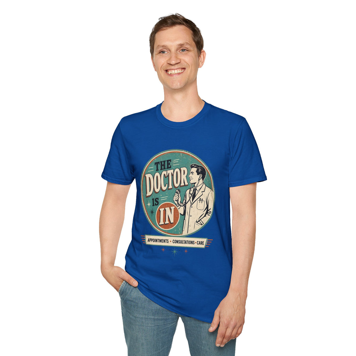 The Doctor Is In Retro Graphic T-Shirt — Vintage Medical Humor Tee