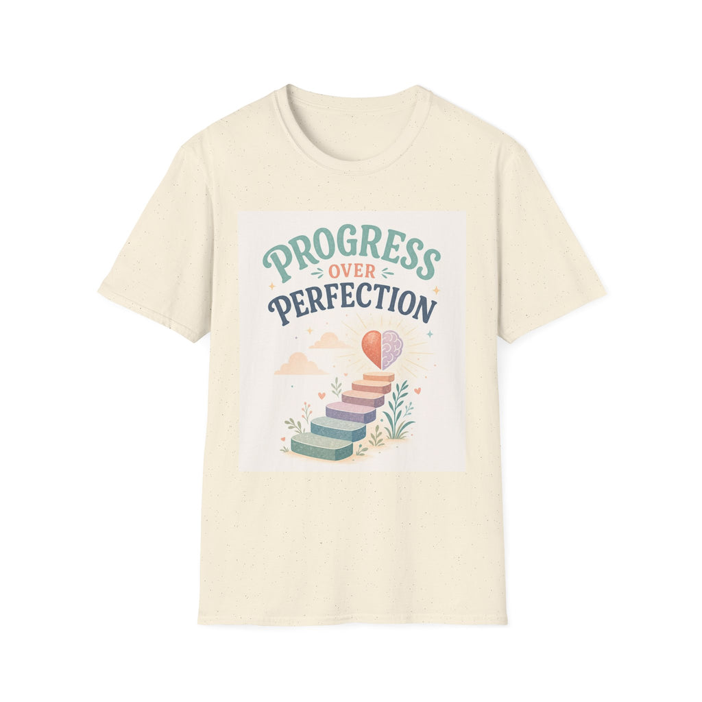 Bold T Shirt Design Featuring Progress Over Perfection Phrase