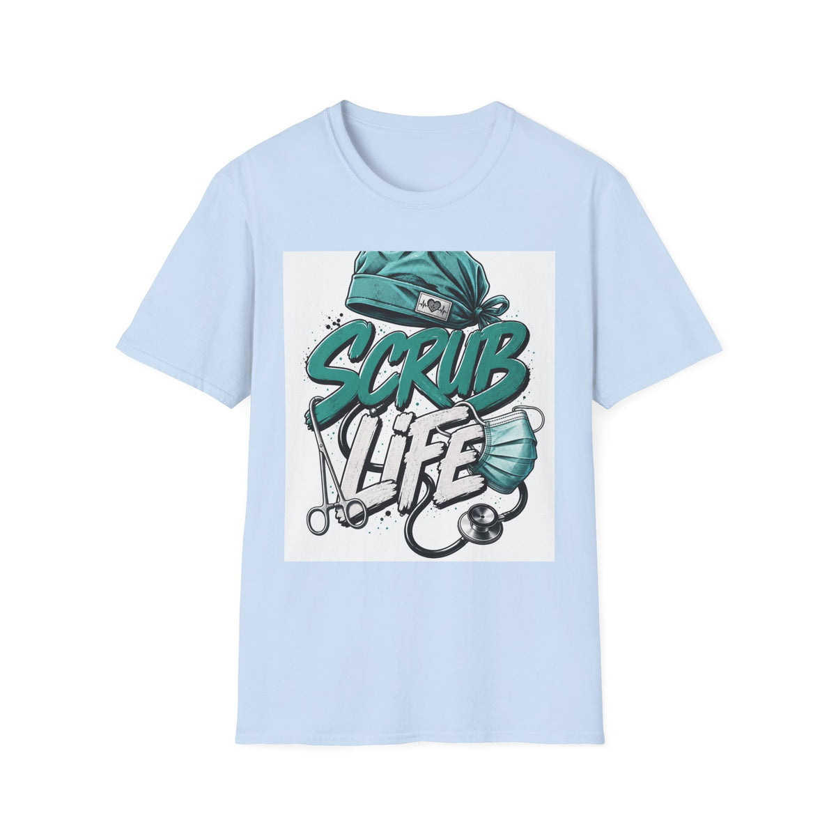Modern Scrub Life T Shirt Design With Playful Typography