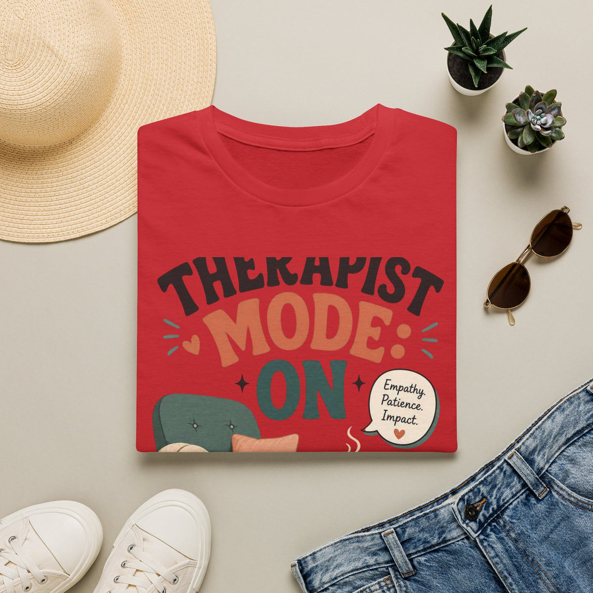 Bold Typography Depicting Therapist Mode With Stylish Illustrations