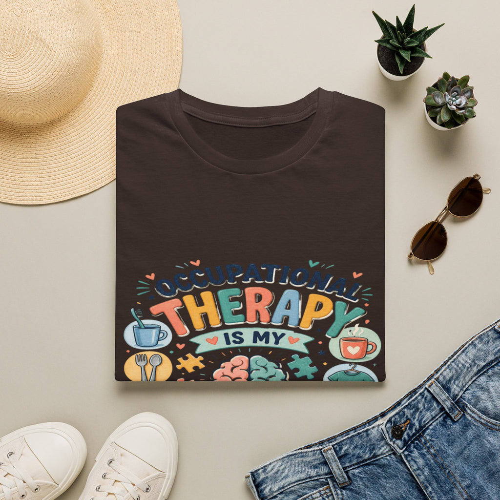 Playful T-shirt Design Celebrating Occupational Therapy Vibrantly Illustrated- Graphic Tees