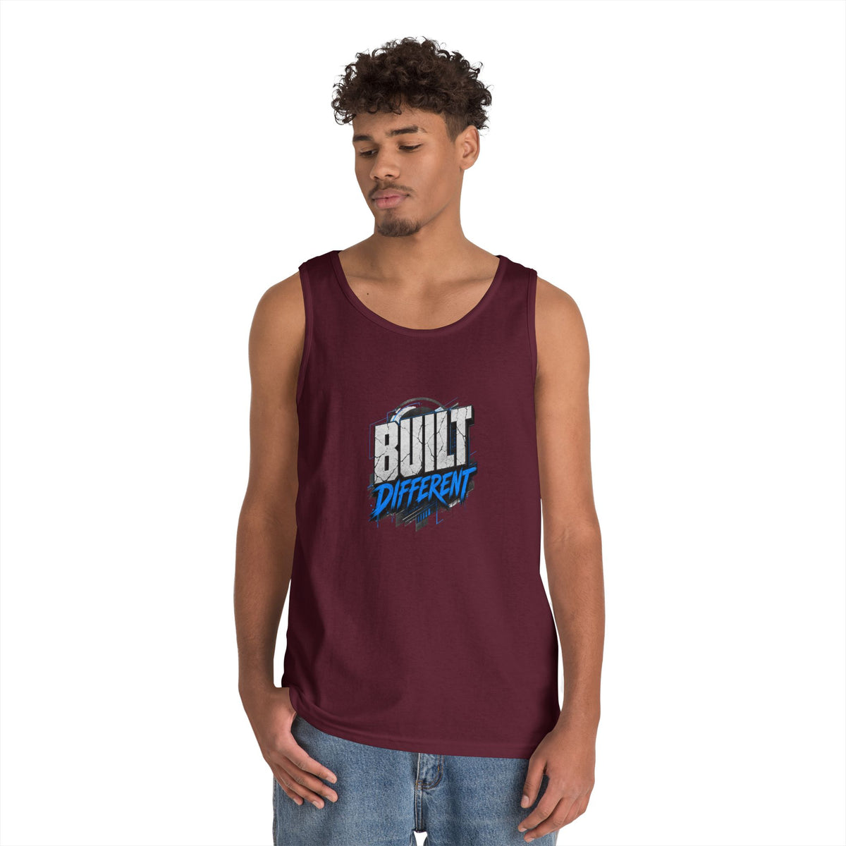 Built Different Tank Top – Graphic Motivational Workout Tee