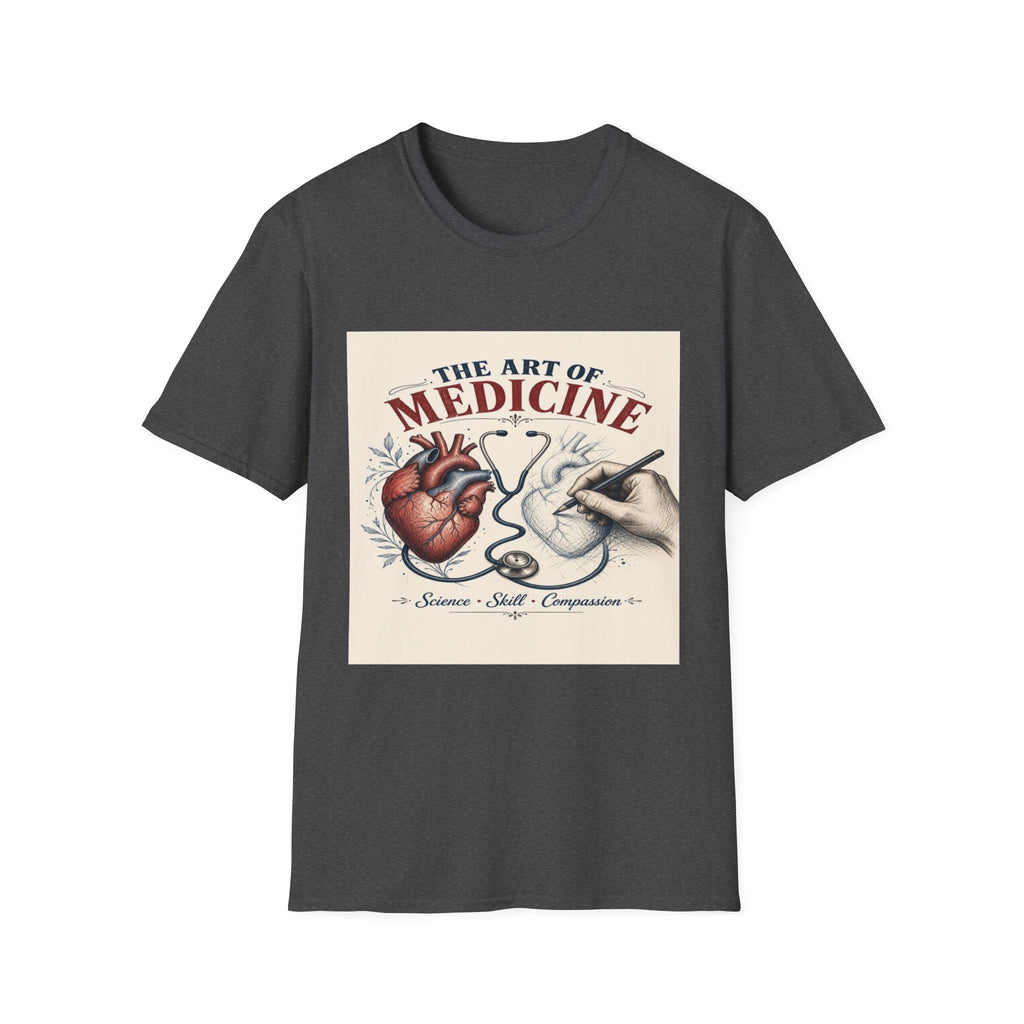 T-shirt Design Featuring Anatomical Heart And Sketching Hand- Graphic Tees