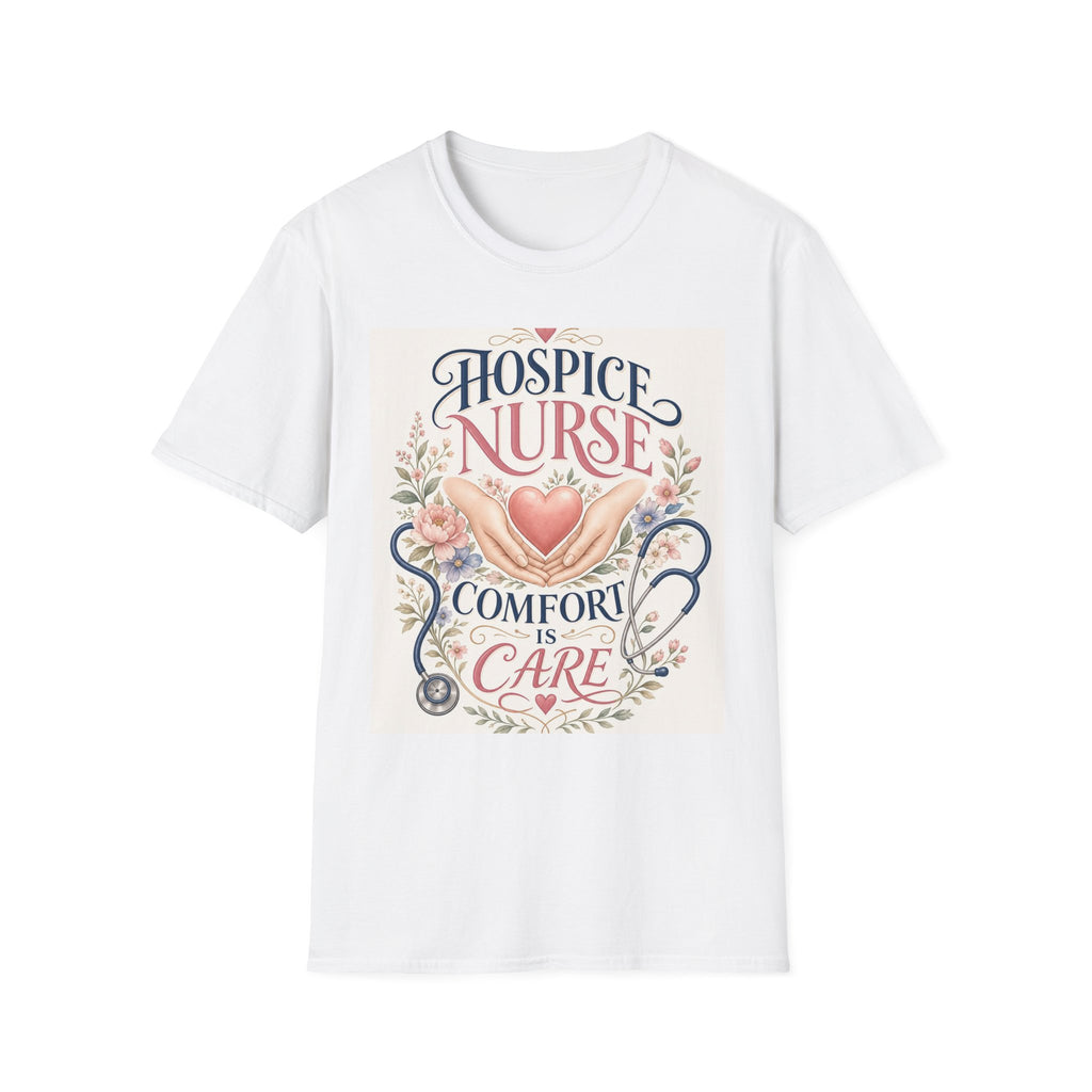 Elegant T Shirt Design Celebrating Hospice Nurses With Compassionate Imagery