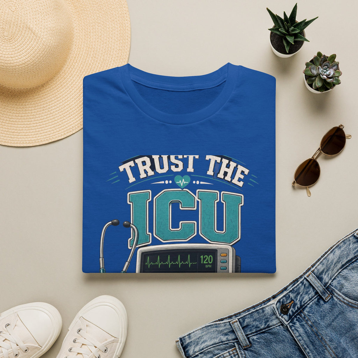 Bold T Shirt Design Featuring Trust The ICU Nurse Phrase