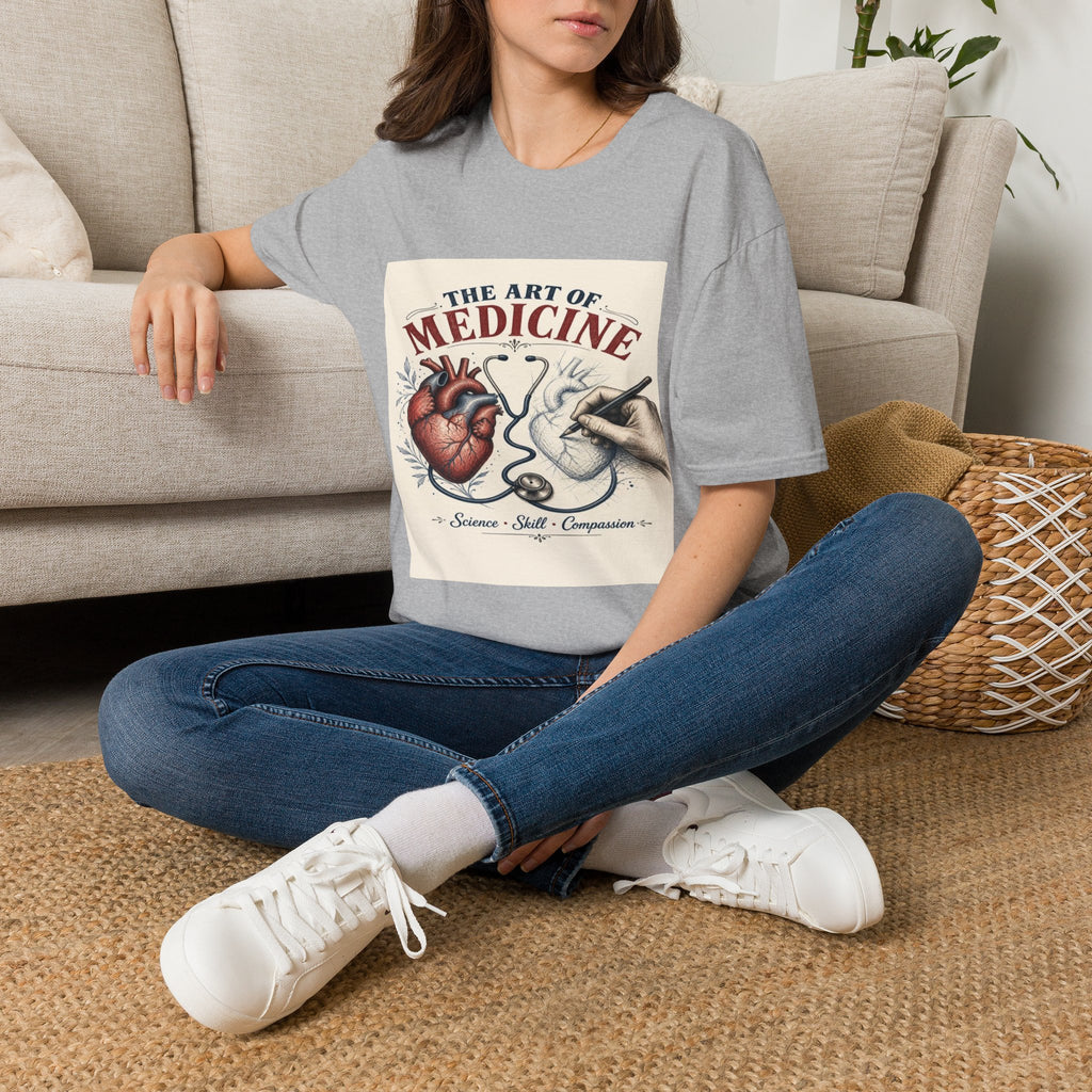 T-shirt Design Featuring Anatomical Heart And Sketching Hand- Graphic Tees