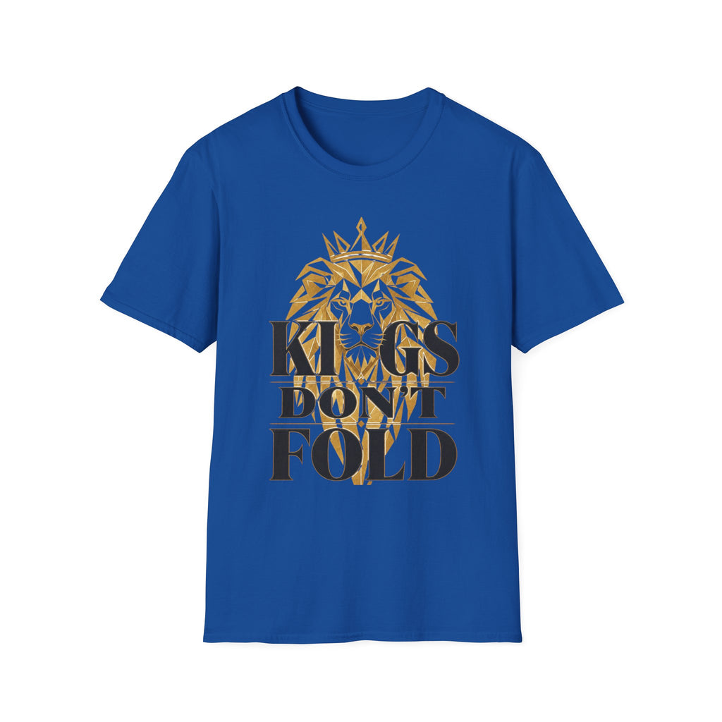 Kings Don't Fold T‑Shirt — Gold Lion Crown Graphic Tee