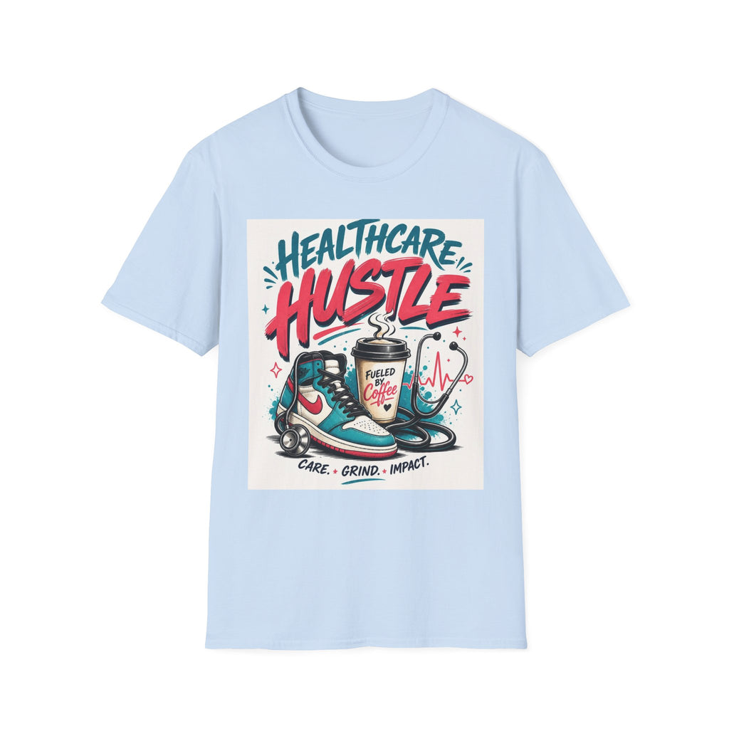 Dynamic T Shirt Design Featuring Healthcare Hustle Text