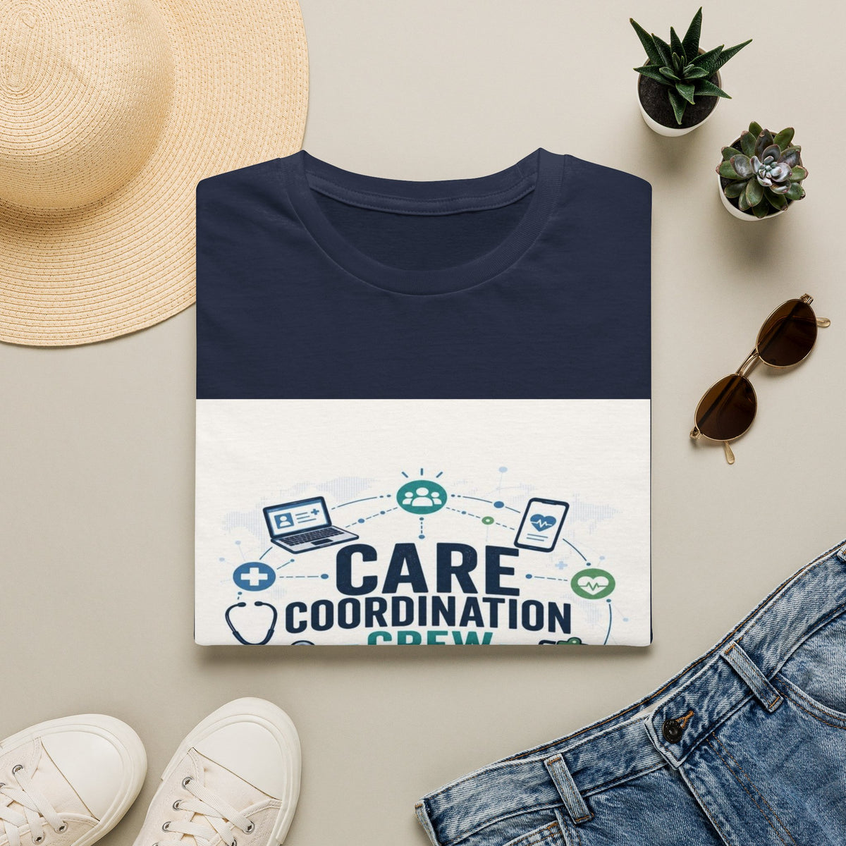 T-shirt Graphic Featuring Modern Aesthetic Care Coordination Crew- Graphic Tees