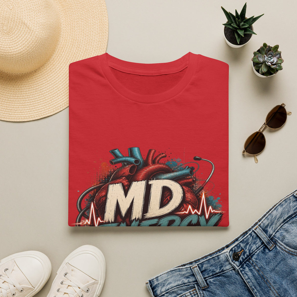 Bold MD Energy Graphic With Anatomical Heart Design- Graphic Tees