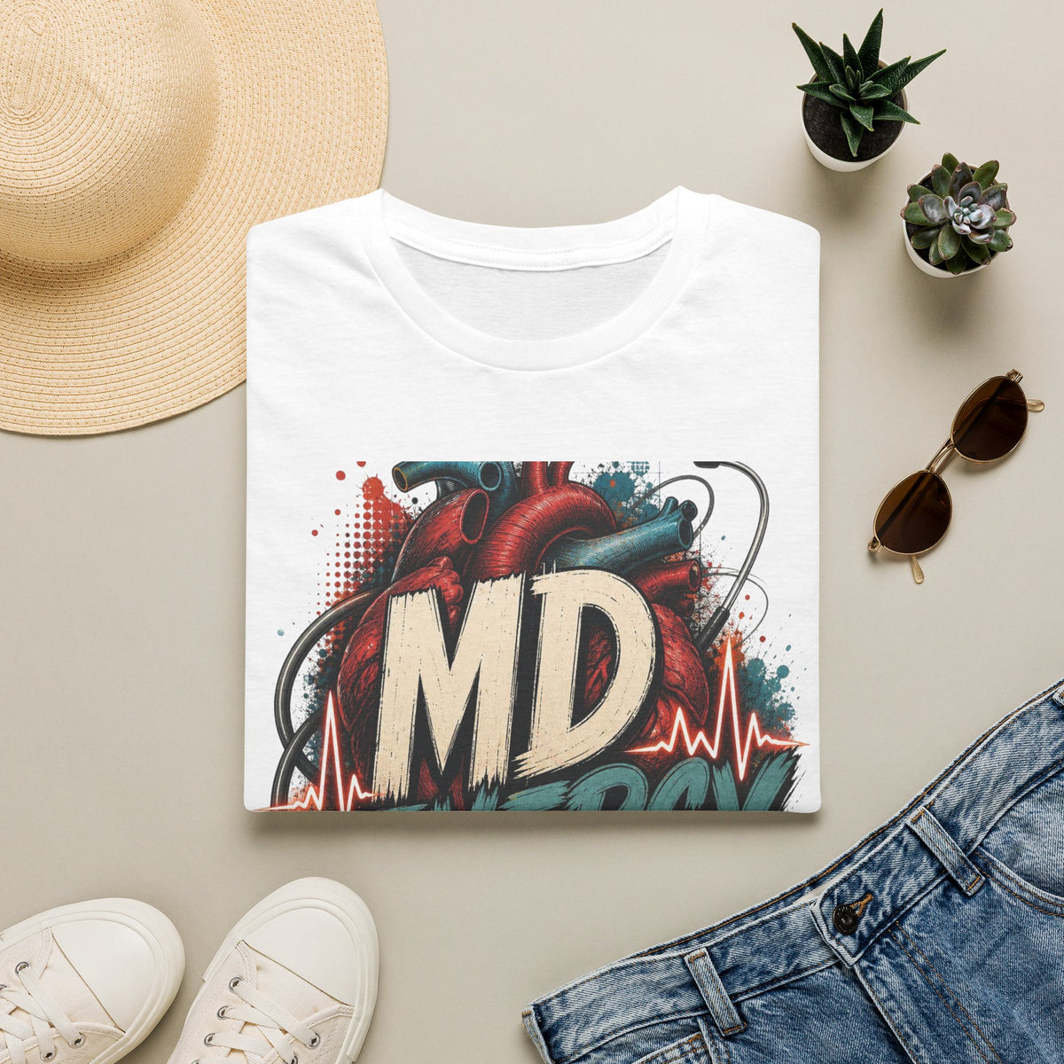 Bold MD Energy Graphic With Anatomical Heart Design