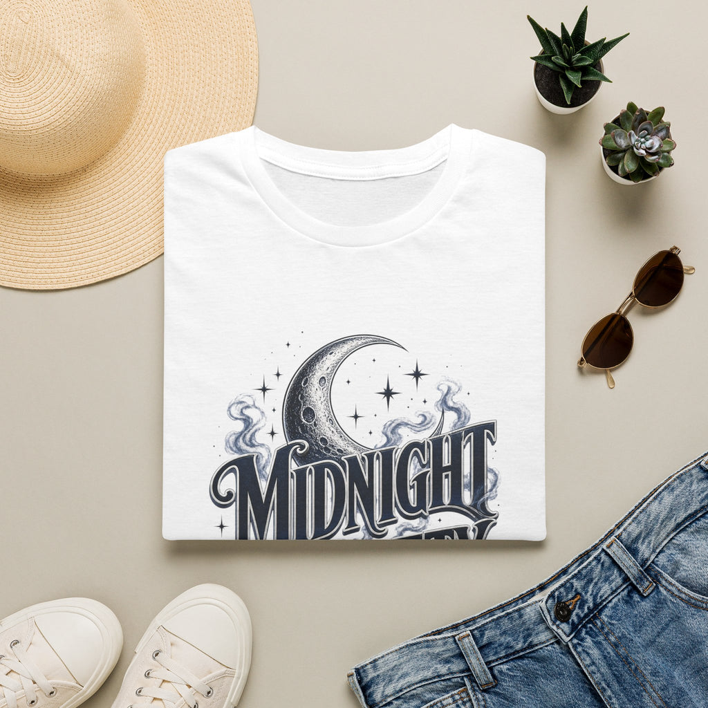 Midnight Society T-Shirt — Vintage Moon & Stars Graphic Tee