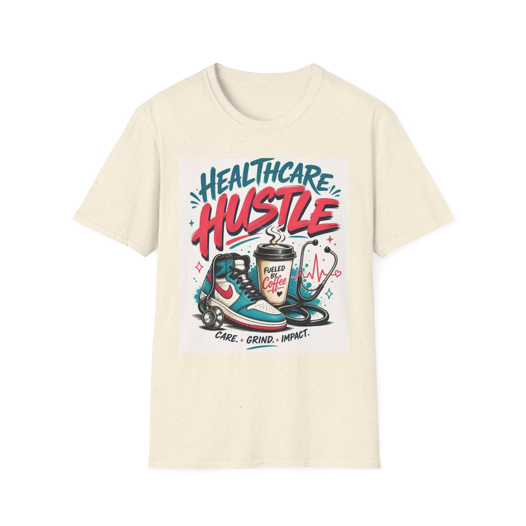 Dynamic T Shirt Design Featuring Healthcare Hustle Text