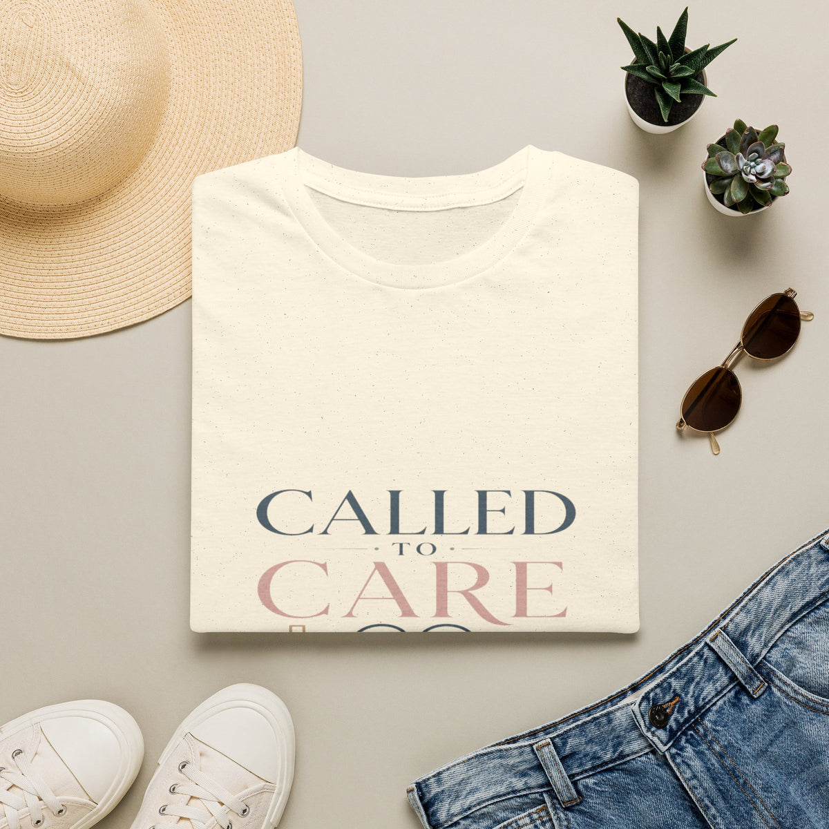 Elegant Christian Healthcare Design Featuring Called To Care Phrase- Graphic Tees