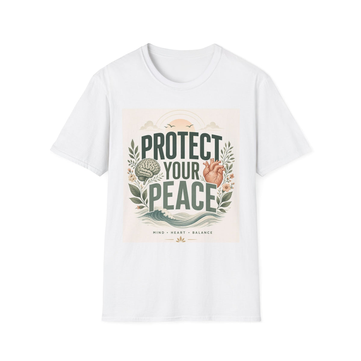 Large Typography Graphic Promoting Peace With Botanical Elements