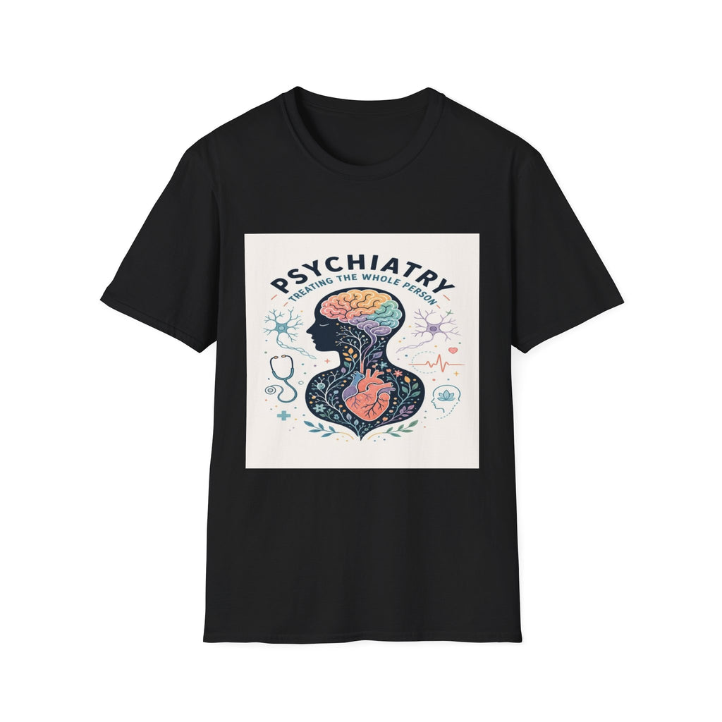 Colorful Brain And Heart In Human Silhouette With Text- Graphic Tees