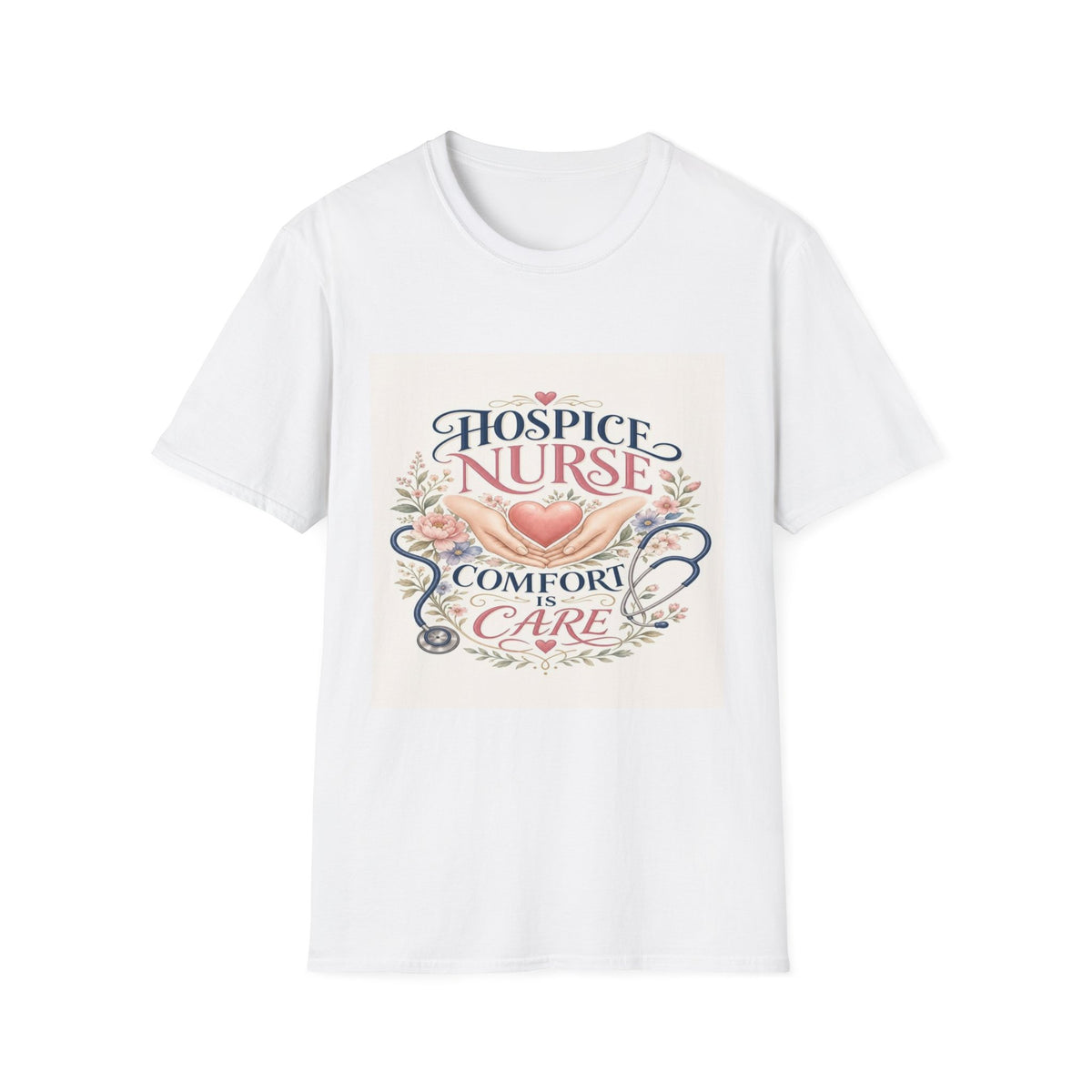 Elegant T-Shirt Design Celebrating Hospice Nurses With Compassionate Imagery- Graphic Tees