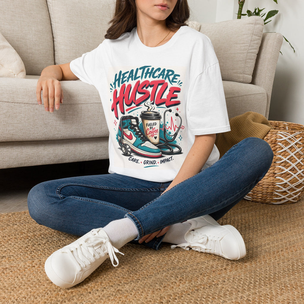 Dynamic T Shirt Design Featuring Healthcare Hustle Text