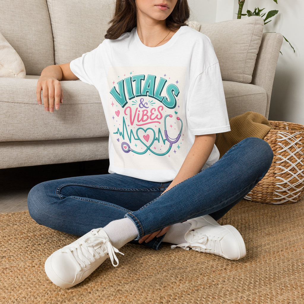 Trendy T Shirt Design Featuring Vitals And Vibes Phrase