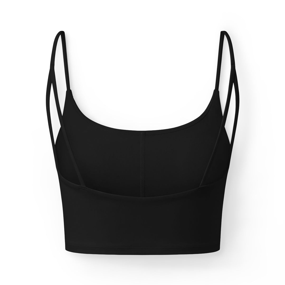 Luxe Women's Bralette – Minimal Black Crop Top with Subtle Monogram