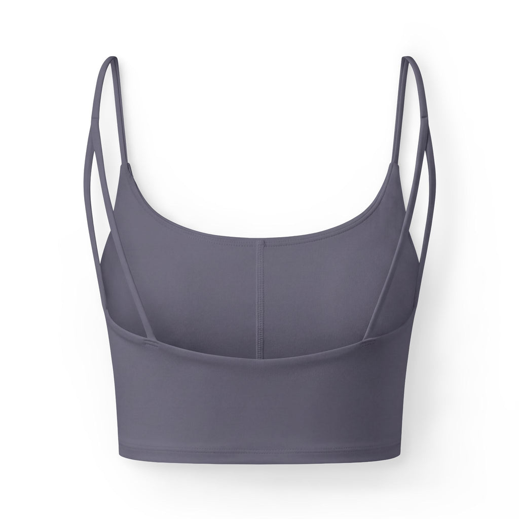 Luxe Women's Bralette – Minimal Black Crop Top with Subtle Monogram