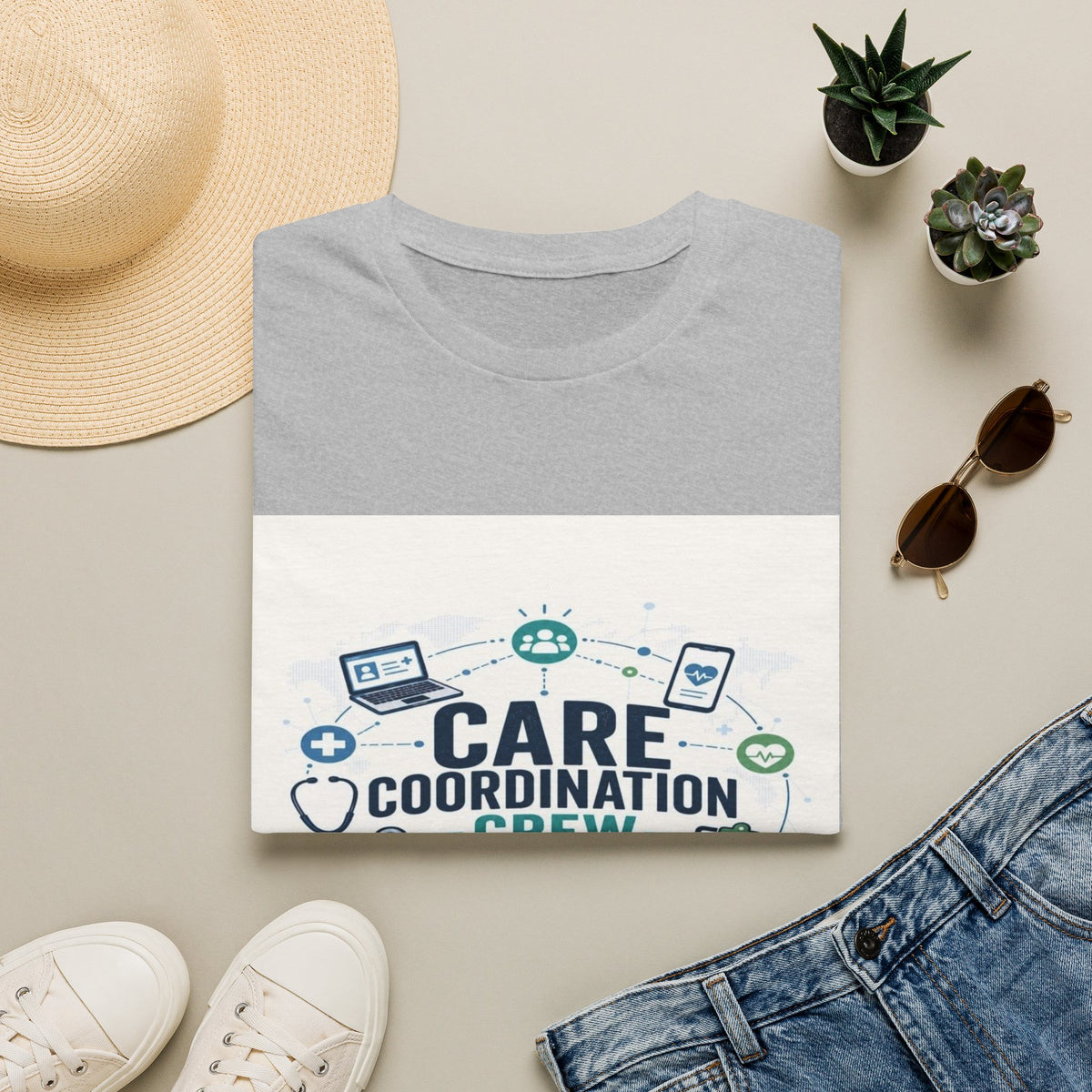 T-shirt Graphic Featuring Modern Aesthetic Care Coordination Crew- Graphic Tees