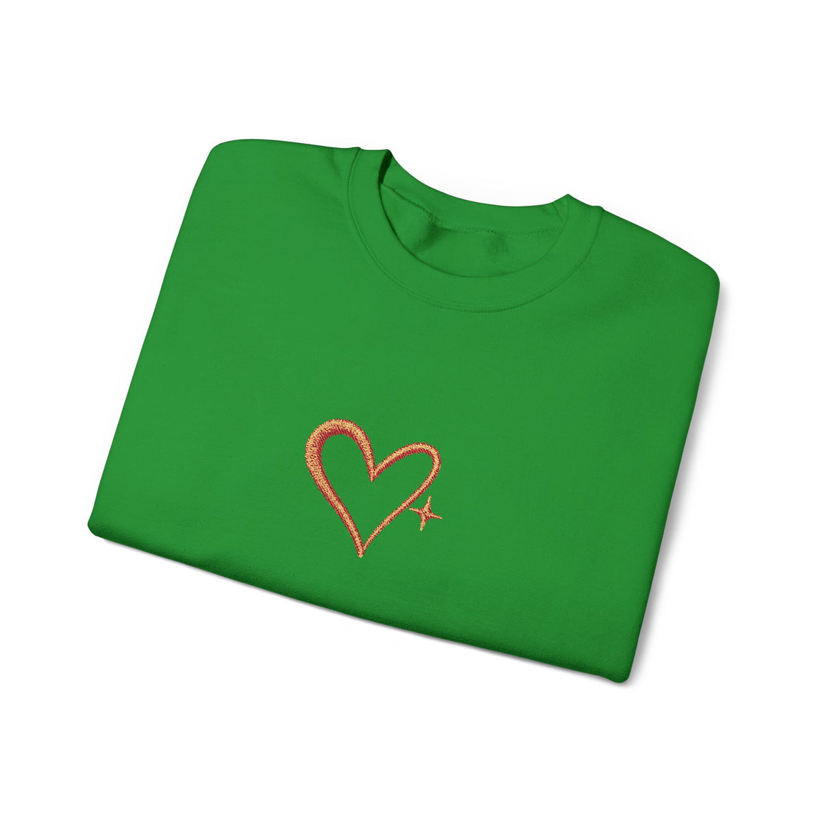 Embroidered Gold Heart Crewneck Sweatshirt