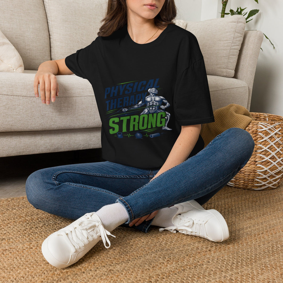 Bold Typography Design With Muscular Figure and Dynamic Lines- Graphic Tees