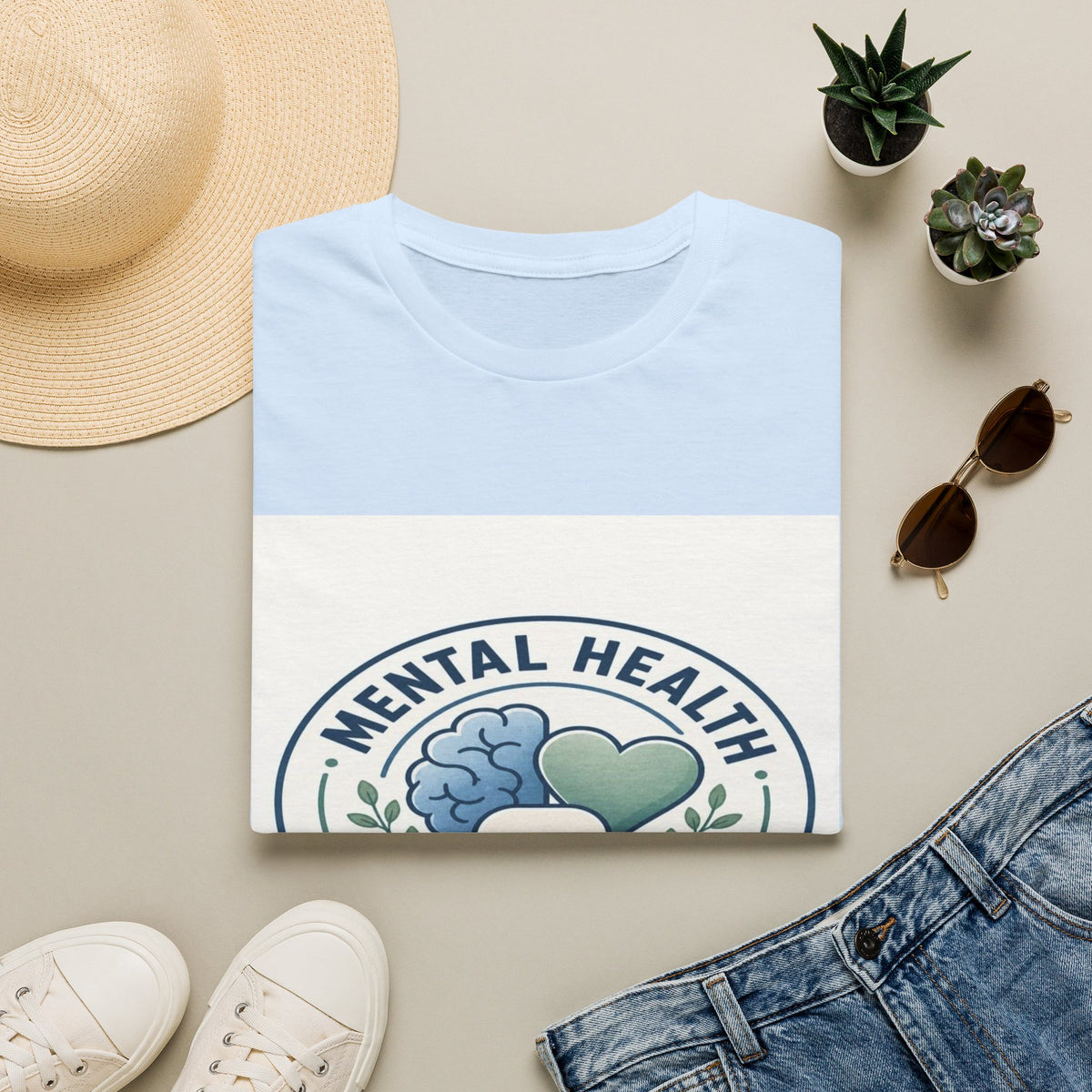 Badge-Style Graphic Featuring Mental Health Professional Title With Iconography- Graphic Tees