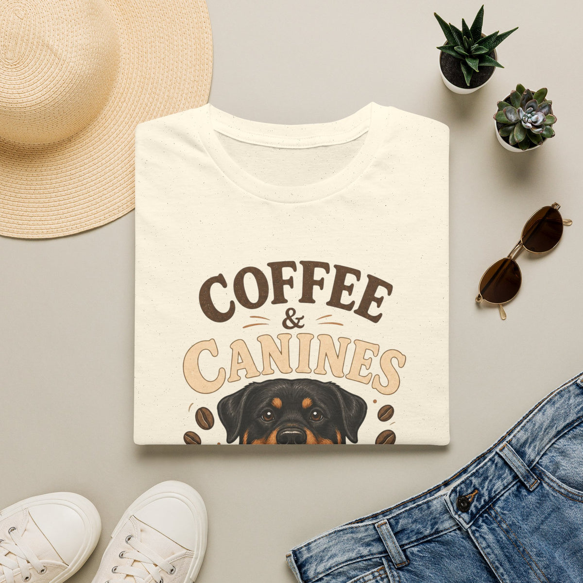 Coffee & Canines T-Shirt — Dog Lover Coffee Tee