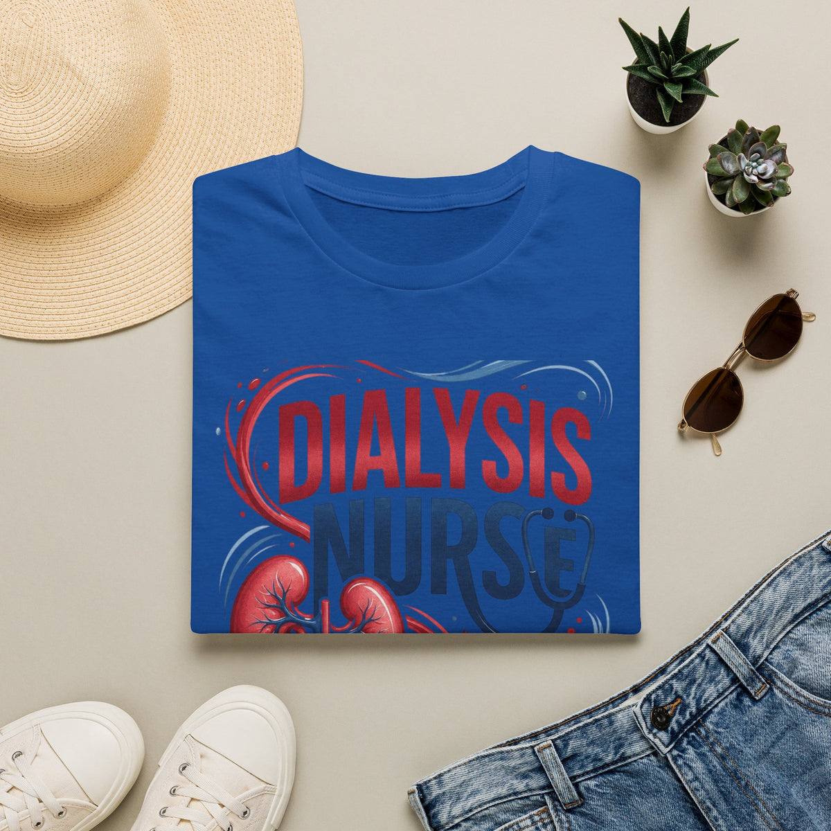 Creative T Shirt Design Celebrating Dialysis Nurses With Flowing Elements (1)