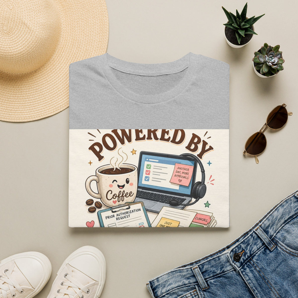 Whimsical T Shirt Design Featuring Coffee And Prior Authorizations (1)