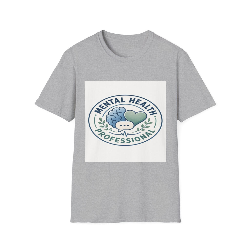 Badge-Style Graphic Featuring Mental Health Professional Title With Iconography- Graphic Tees