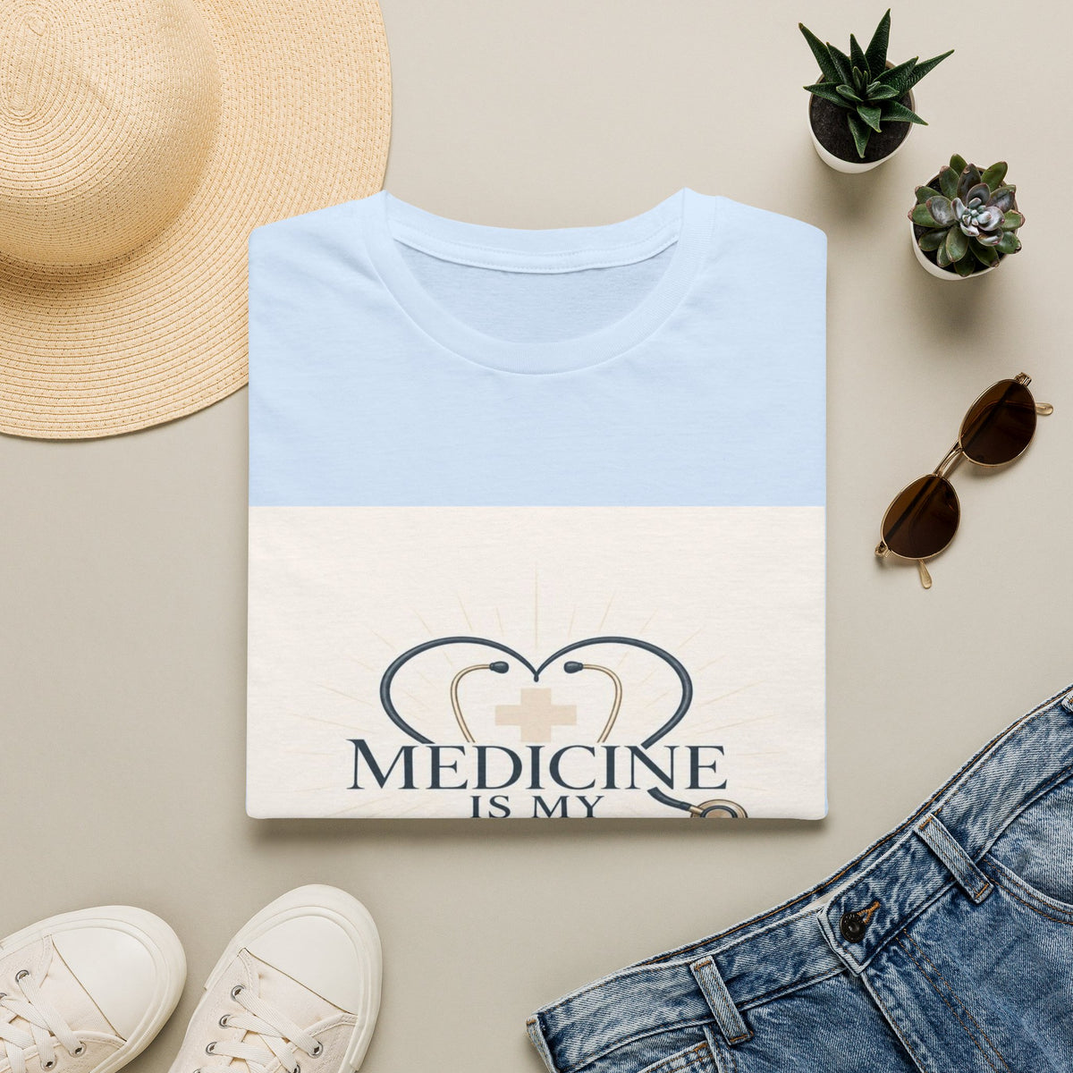 Elegant Design Celebrating Medicine With Heart-Shaped Stethoscope- Graphic Tees