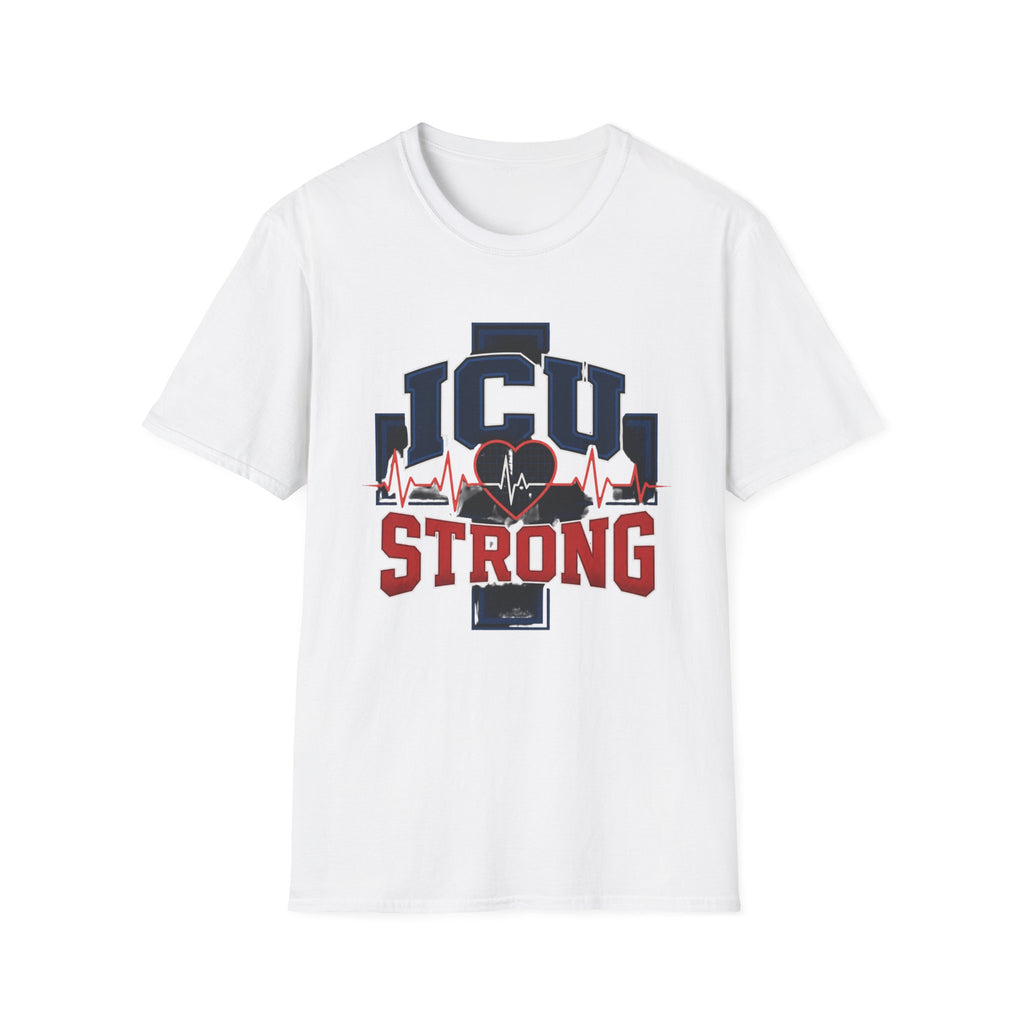 Athletic T Shirt Design With Bold ICU STRONG Typography