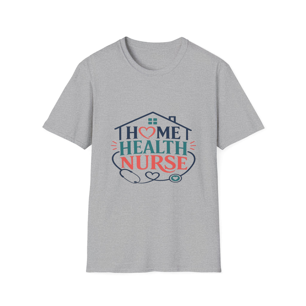 Home Health Nurse T-Shirt Design With Heart And Stethoscope- Graphic Tees