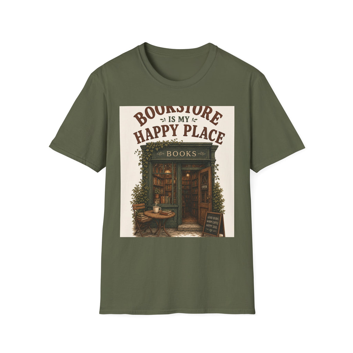 Vintage Bookstore Front With Open Door And Warm Aesthetic