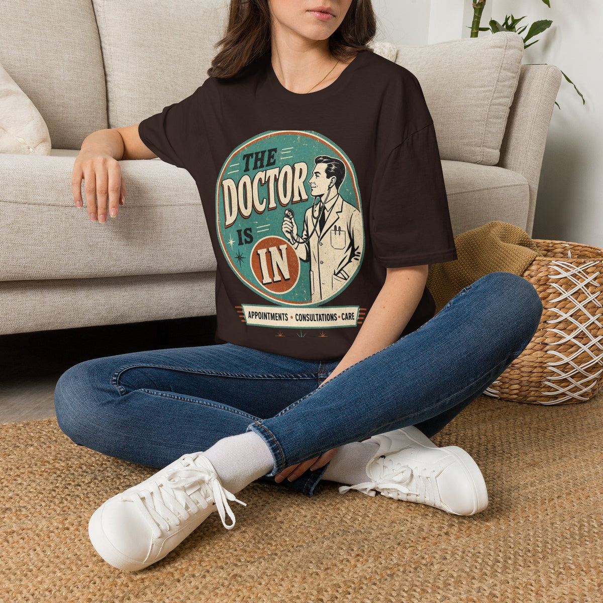 Vintage 1950s Doctor Office Graphic With Classic Badge