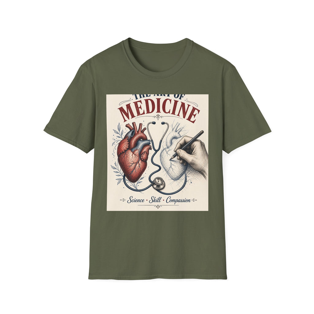 T Shirt Design Featuring Anatomical Heart And Sketching Hand