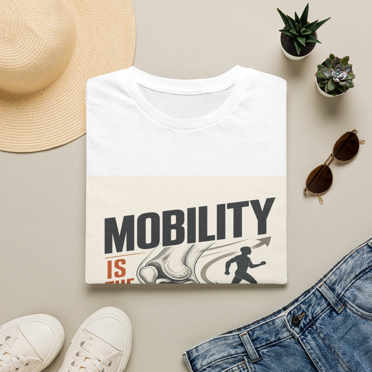 Bold Typography And Anatomical Illustration Representing Mobility Mission- Graphic Tees