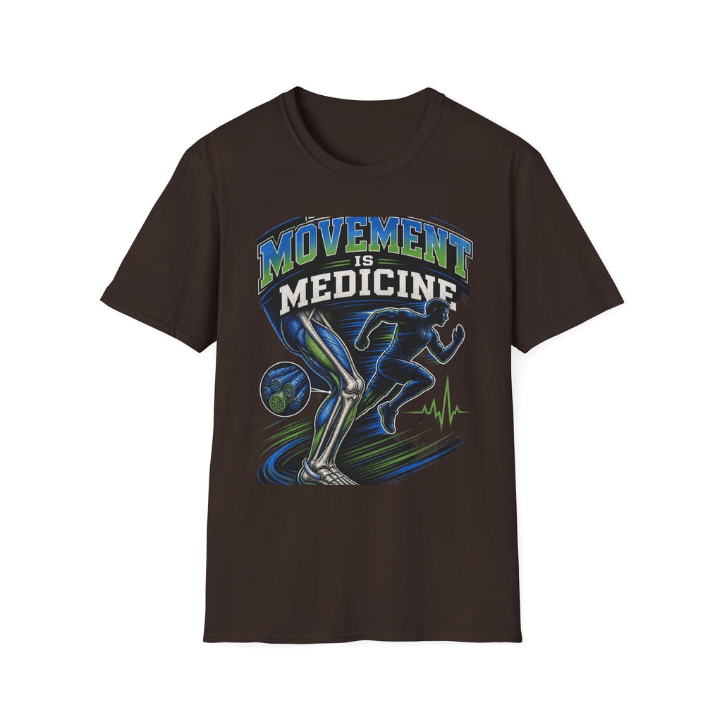 Dynamic T Shirt Design Featuring PT Movement Is Medicine Text