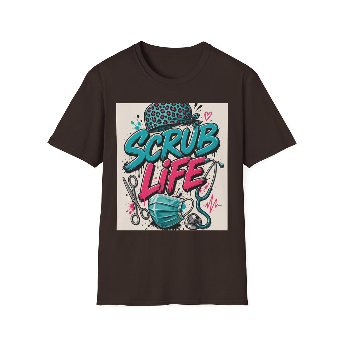 Scrub Life T Shirt Design Featuring Bold Streetwear Typography
