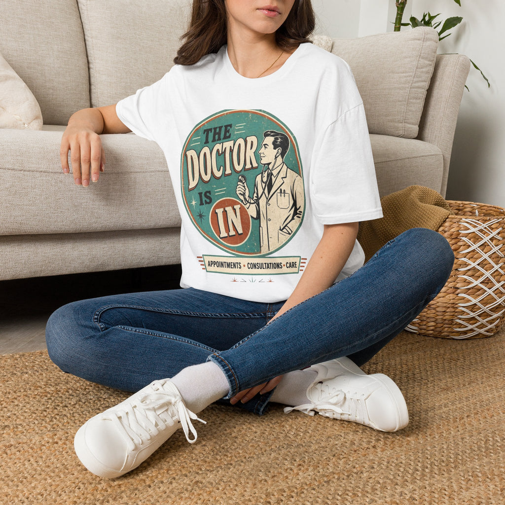 Vintage 1950s Doctor Office Graphic With Classic Badge
